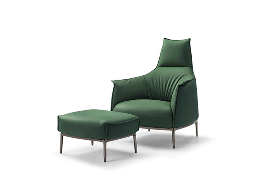 Dark Green Accent Chairs Garda Pro with Plump Seatings