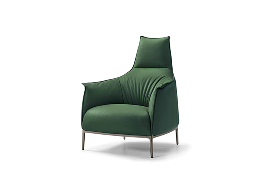 Dark Green Accent Chairs Garda Pro with Plump Seatings