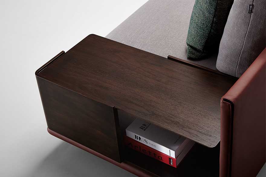 Leather and fabric sofas Venice S1706 Arm