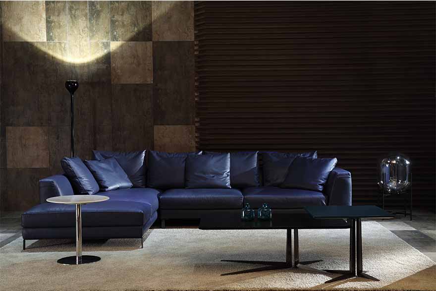 blue leather sofas S00716-2