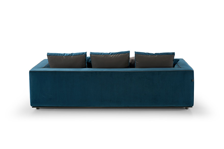 blue velvet sofa tufted EL017B