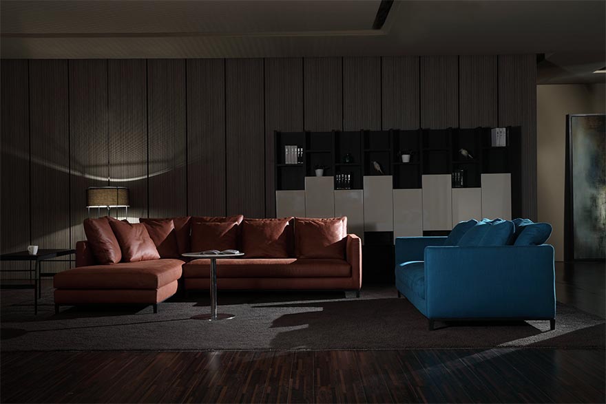 brown living room sofa S00816-L