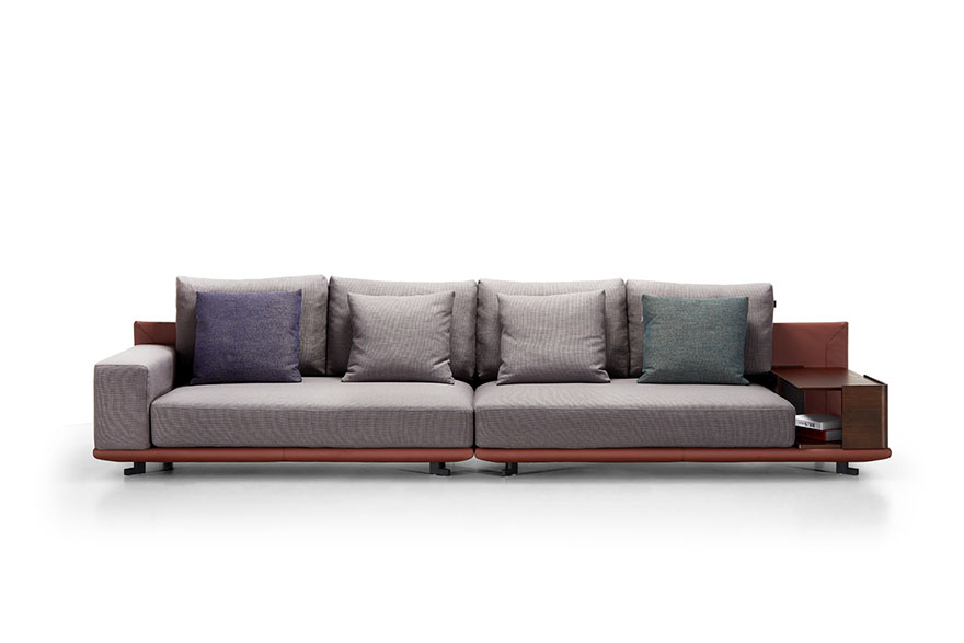 fabric sofa with leather S1706