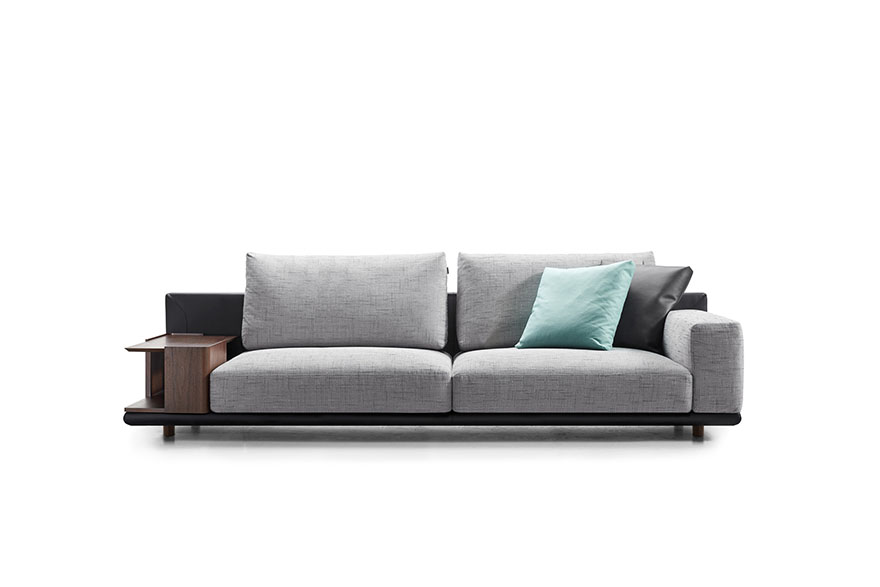 leather and fabric combination sofa S1706B