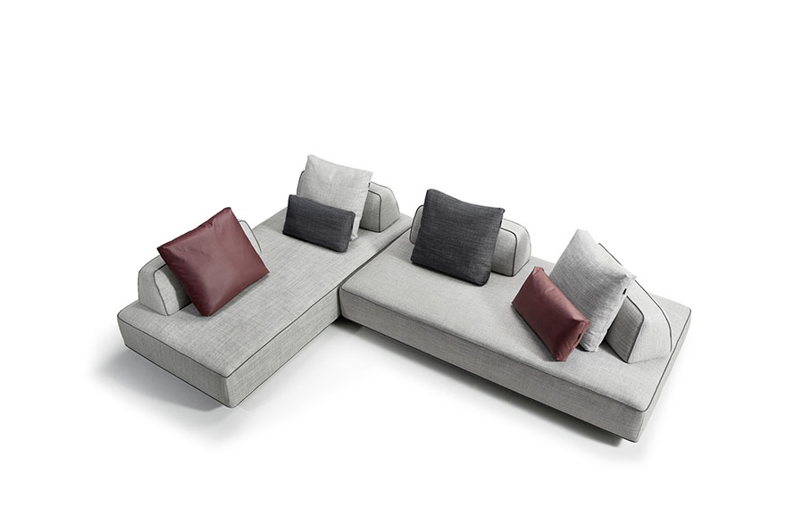 light grey sectional sofa S1602B