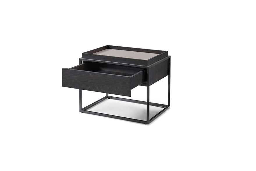 night stand black wood CTG2001