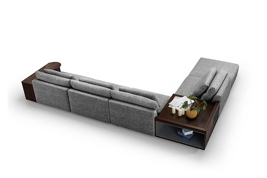sectional sofa with ottoman S1606B back view