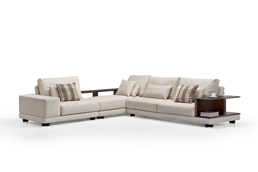 Sofa with Wooden Arms Lucca Sectional