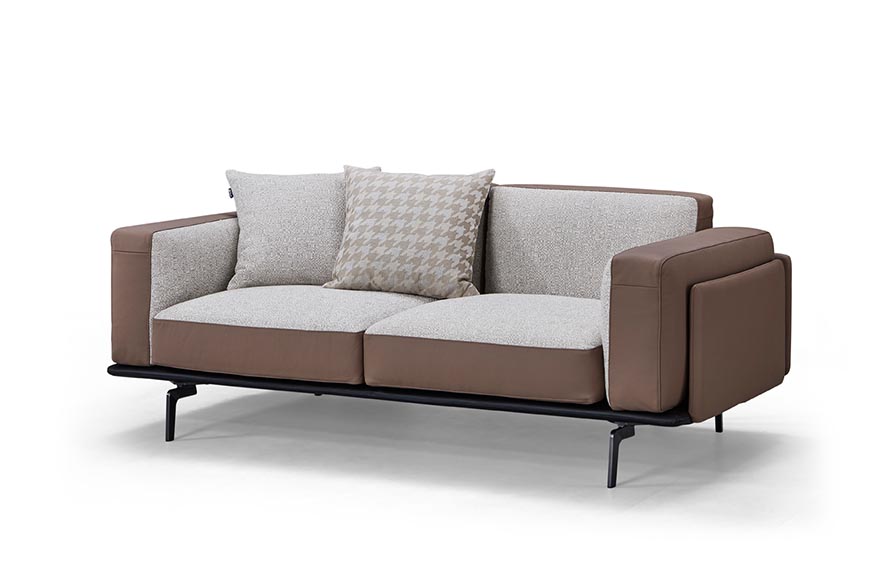 Unique Leather And Fabric Sofa Slim Bmscasa Unique Leather And Fabric Sofa Slim, Slim Leather Sofa