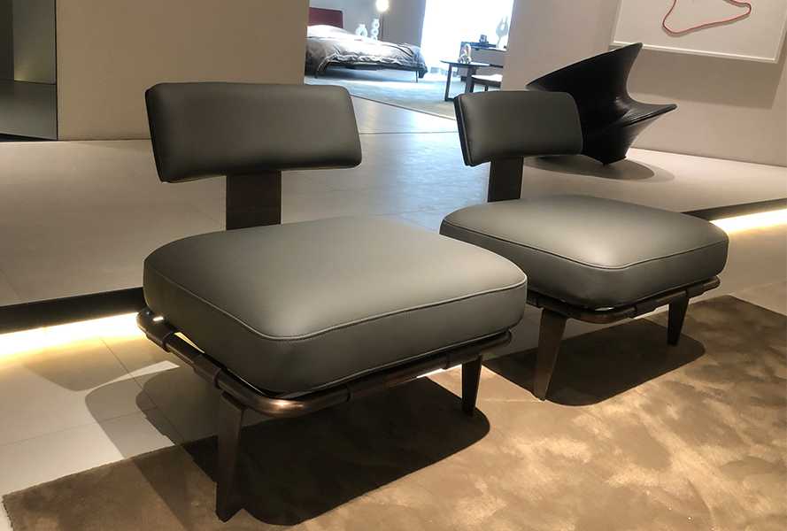 Grey Leather Accent Chairs Hedda BL-X2101(3)