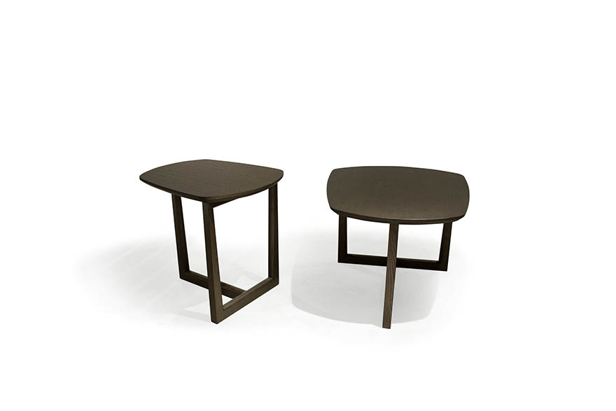 Modern Wood Oval Coffee Table and Side Table Johan bmscasa