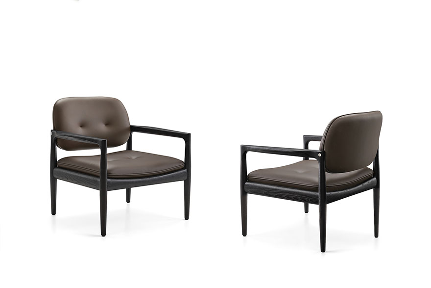 leather and wood armchair B23XY 0013 COOKIE 02