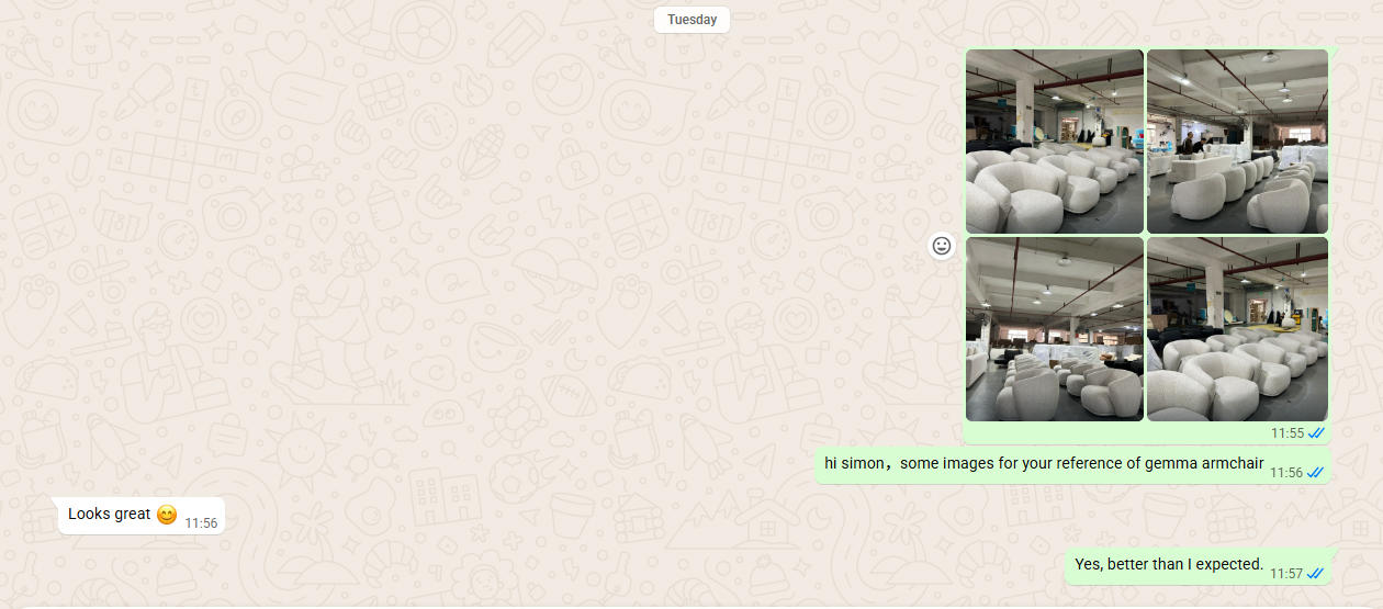 Customer feedback on the armchair