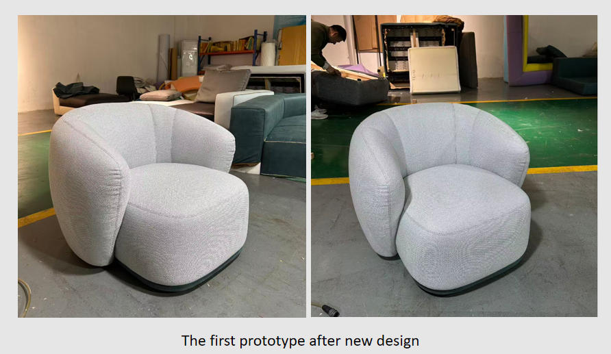 The first prototype after new design of the armchair